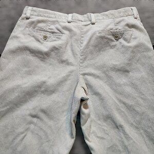 Izod Corduroy Pants Mens Size 38 x 30 Beige Flat Front Vintage Relaxed